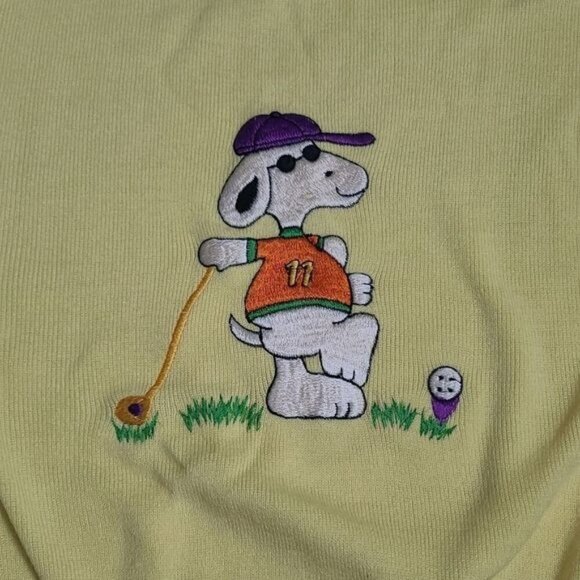 Vintage NWT 70s Snoopy Peanuts Yellow Sweater - Picture 10 of 12
